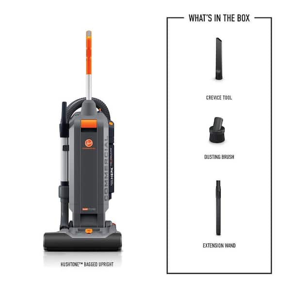 Commercial HushTone 15 in. 2-Speed Corded, HEPA Hard Bagged Upright Vacuum Cleaner w/ IntelliBelt, Carpet and Hard Floor