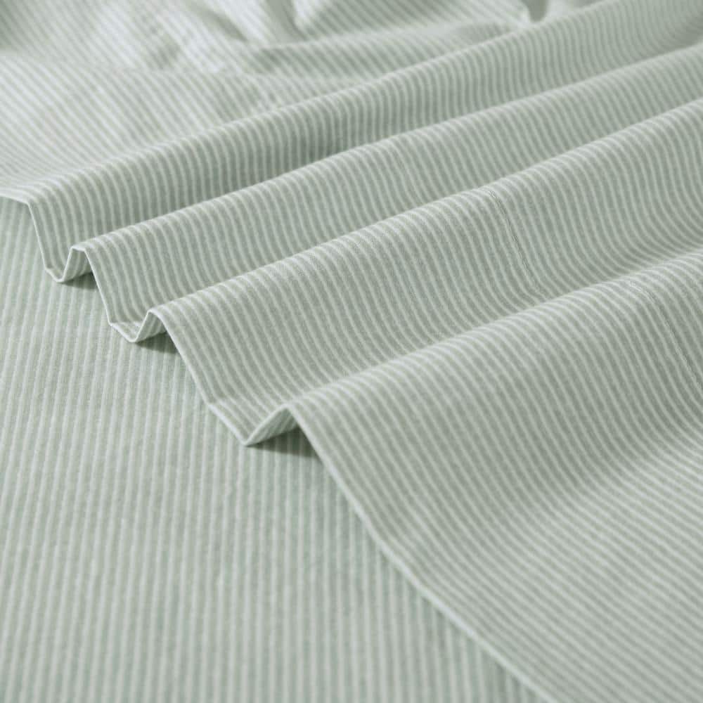 Spring Green Cotton Percale King Sheet Set with Deep Pockets