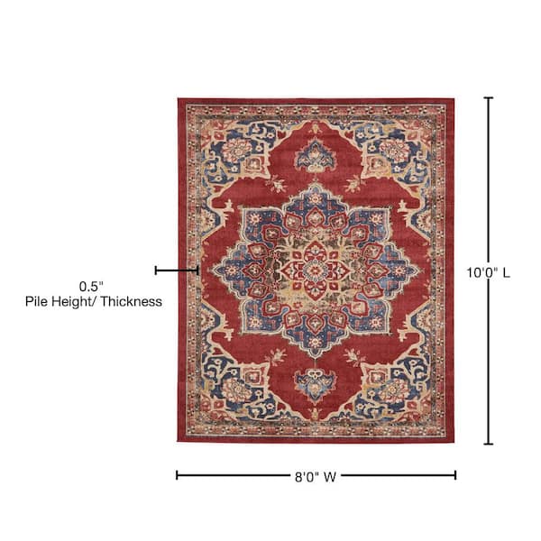 Unique Loom Utopia Helios Burgundy 8' 0 x 10' 0 Area Rug 3135340