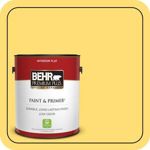 1 gal. #370B-5 Sun Shower Flat Low Odor Interior Paint & Primer
