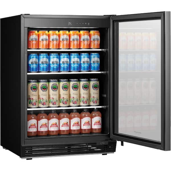 23 in. Single Zone 185-Cans Beverage Cooler in SmudgeProof Stainless Steel