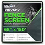 68 in. x 150 ft. Green Privacy Fence Screen Netting Mesh with Reinforced Grommet for Chain link Garden Fence