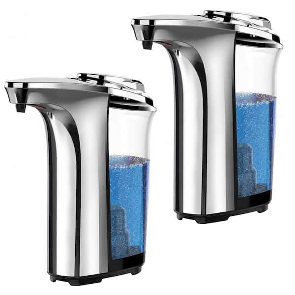 17oz/500ml Silver Set Touchless Soap Dispenser Acrylic Freestanding Automatic Liquid Soap Dispenser