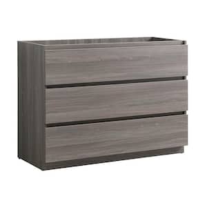 Lazzaro 48 in. Modern Bath Vanity Cabinet Only in Gray Wood