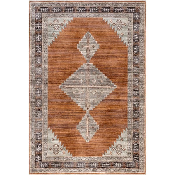 nuLOOM Olena Persian Medallion Terracotta 8 ft. x 10 ft