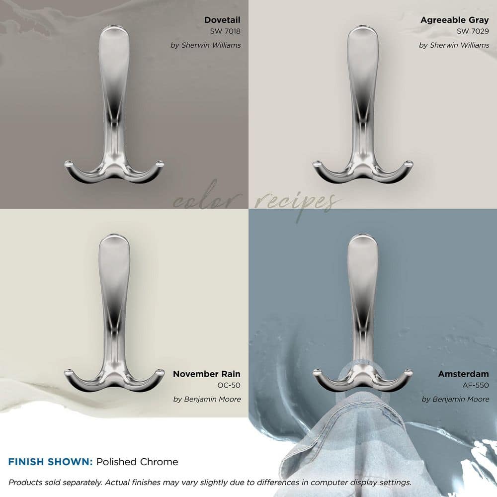 Polished Chrome Triple Prong Decorative Wall Hook