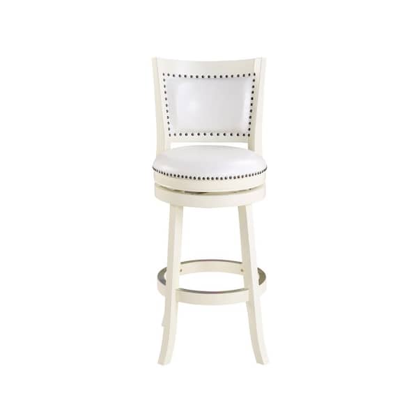 Bristol 29 in. Cream Swivel Cushioned Bar Stool