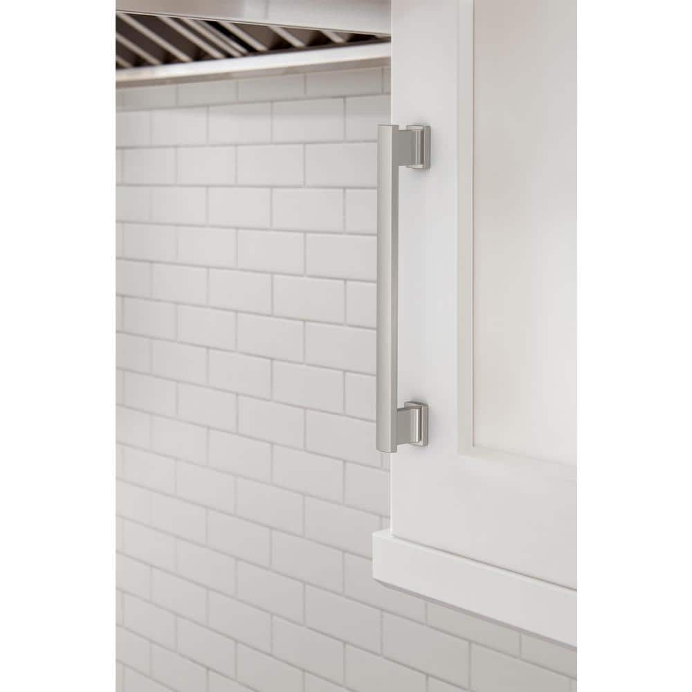 Triomphe Satin Nickel Modern Cabinet Pulls with Mounting Hardware