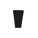 28 in. Tall Burnished Black Lightweight Concrete Modern Tapered Tall Square Outdoor Planter