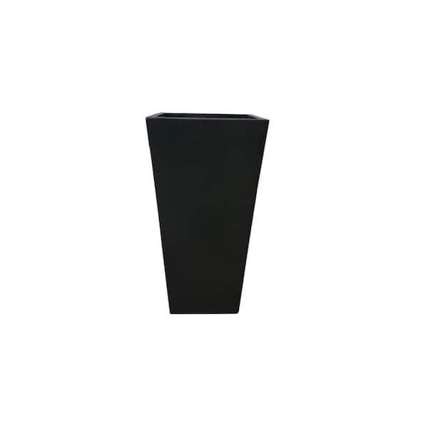 KANTE 28 in. Tall Burnished Black Lightweight Concrete Modern Tapered Tall Square Outdoor Planter