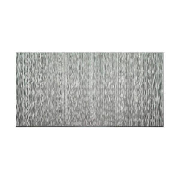 Fasade Ripple Vertical 96 in. x 48 in. Decorative Wall Panel in Argent Silver