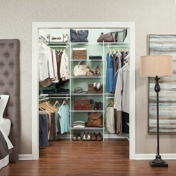 SuperSlide 144 in. L x 16 in. D White Ventilated Wire Closet Shelf