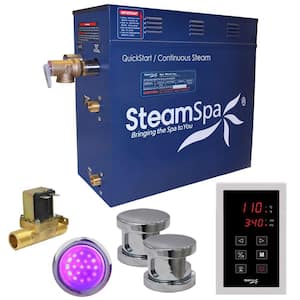 Indulgence 10.5kW QuickStart Steam Bath Generator Package with Built-In Auto Drain in Polished Chrome