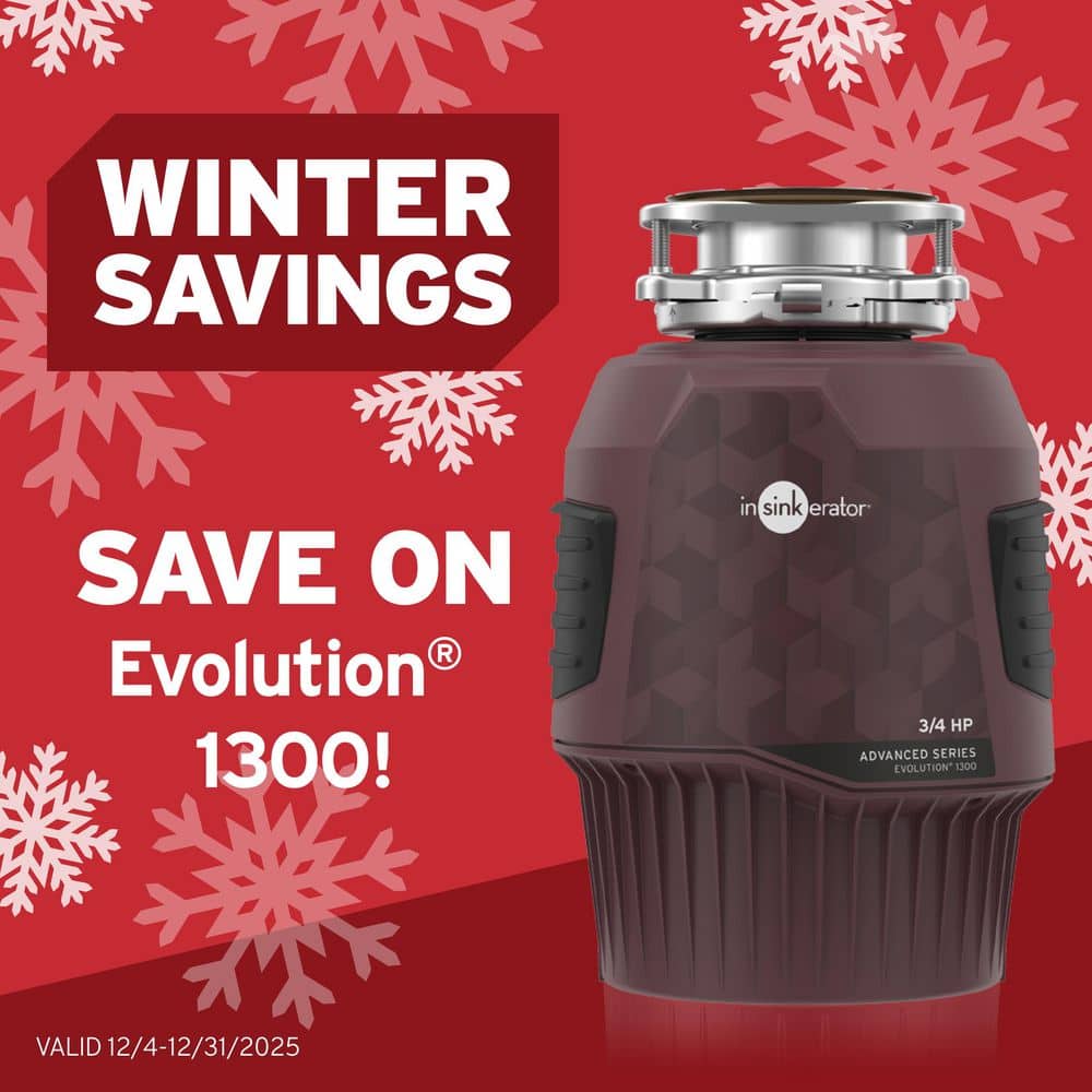 InSinkErator Evolution 1300, 3/4 HP Garbage Disposal, Advanced Series EZ Connect Continuous Feed Food Waste Disposer