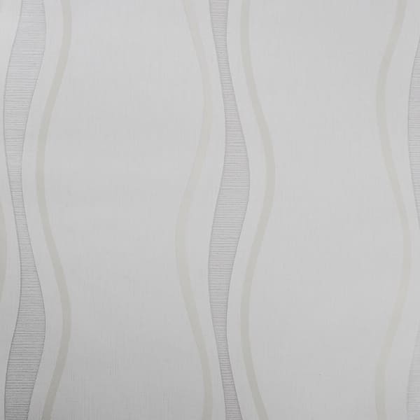 Dundee Deco Falkirk McGowen III White Wavey Modern Peel and Stick Self Adhesive Wallpaper (Covers 35.5 sq. ft.)