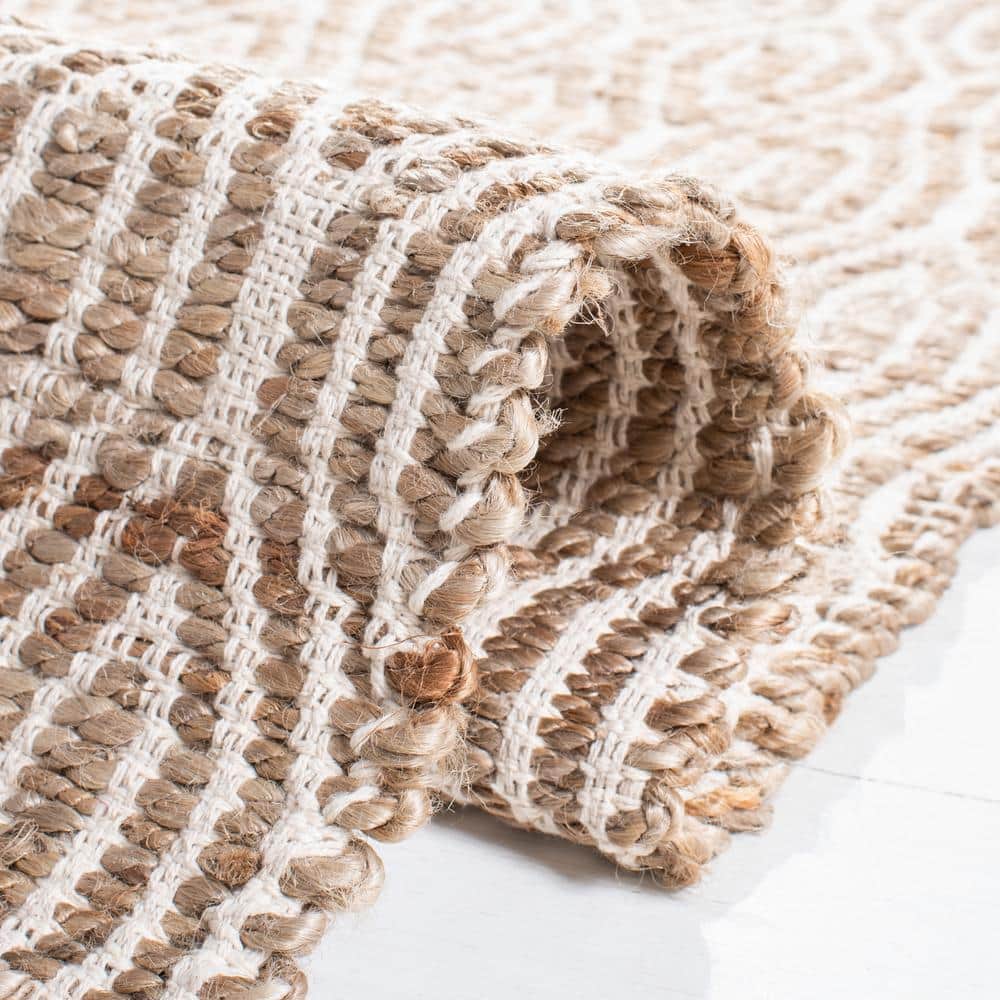 Natural 4' x 6' Hand-Knotted Cotton Area Rug