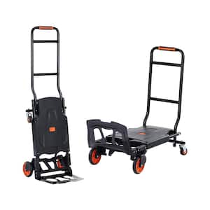Aluminum 2 in 1 Hand Truck Heavy Duty Industrial Convertible Folding Hand Truck and Dolly 300 lbs. Load capacity
