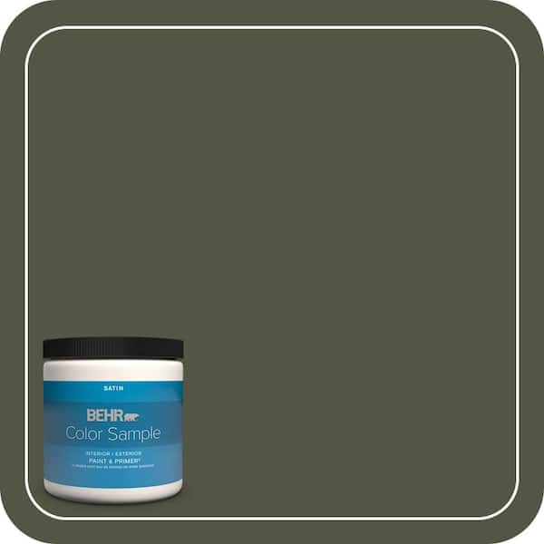 BEHR PREMIUM PLUS 8 oz. #ECC-37-3 Freshwater Marsh Satin Enamel Interior/Exterior Paint & Primer Color Sample