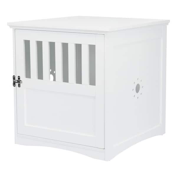 TRIXIE 19 in. x 20 in. x 20 in. Coffee Table Style Indoor Wooden Pet Home in White
