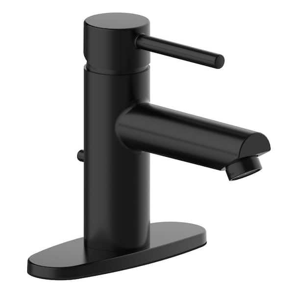 Design House Eastport II Single-Handle Single Hole Bathroom Faucet in Matte Black