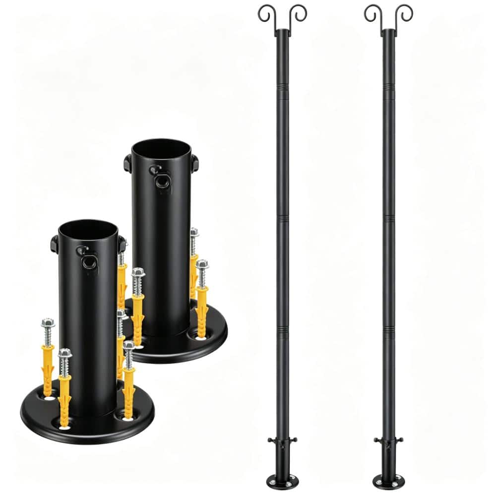 Heavy Duty 8FT Metal String Light Poles 2-Pack for Outdoor Deck & Garden price history on PriceWatchPro