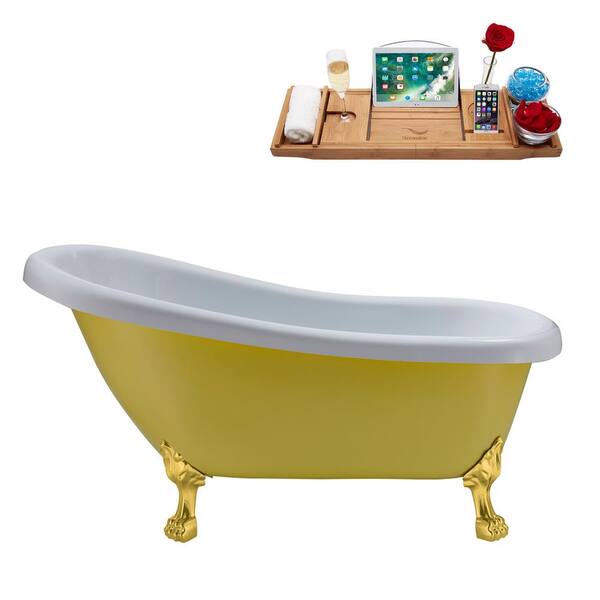 61 in. Acrylic Clawfoot Non-Whirlpool Bathtub in White 61 in. Acrylic Clawfoot Non-Whirlpool Bathtub in White