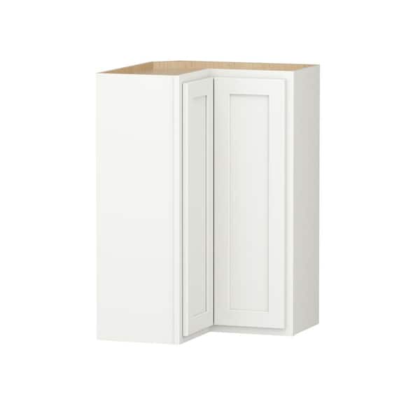 Shaker Partial Overlay 24 in W 12 in D 36 in H Plywood Assembled Wall Corner EasyReach Kitchen Cabinet in Linen White