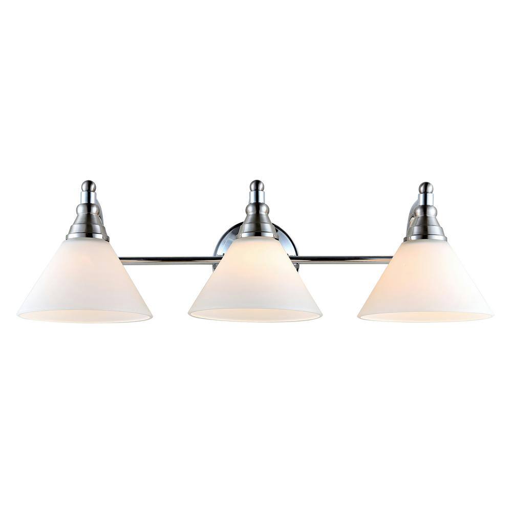 Nickel and Clear Glass 3-Light Wall Sconce