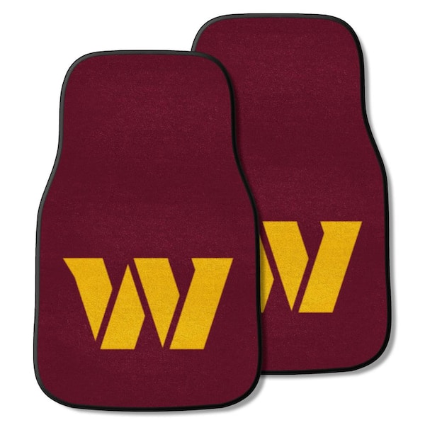 FANMATS Washington Commanders 18 in. x 27 in. 2-Piece Carpeted Car Mat Set