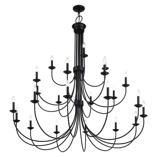 Livex Lighting Estate 24-Light Black Chandelier 42686-04