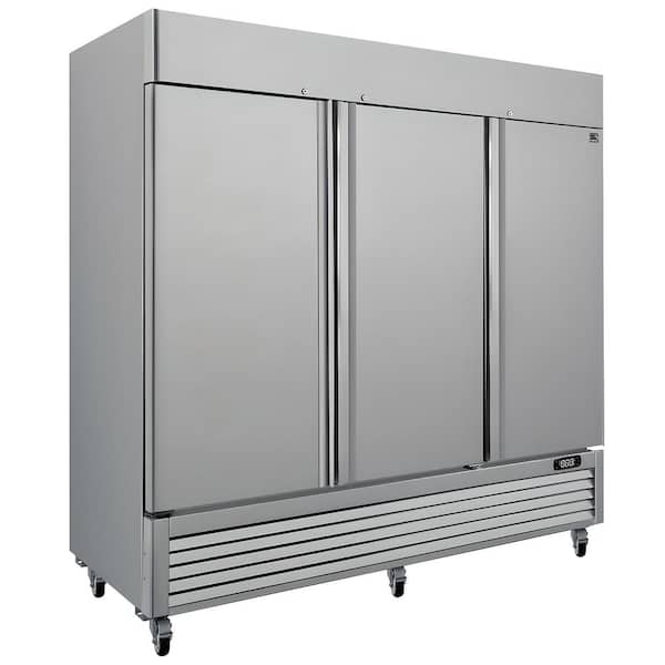 82.56 in. 72 Cu. Ft. Frost-Free Defrost Upright Freezer in Stainless Steel Garage Ready