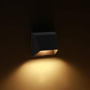 3.5 in. x 3.5 in. Black Square Deck Post Sconce