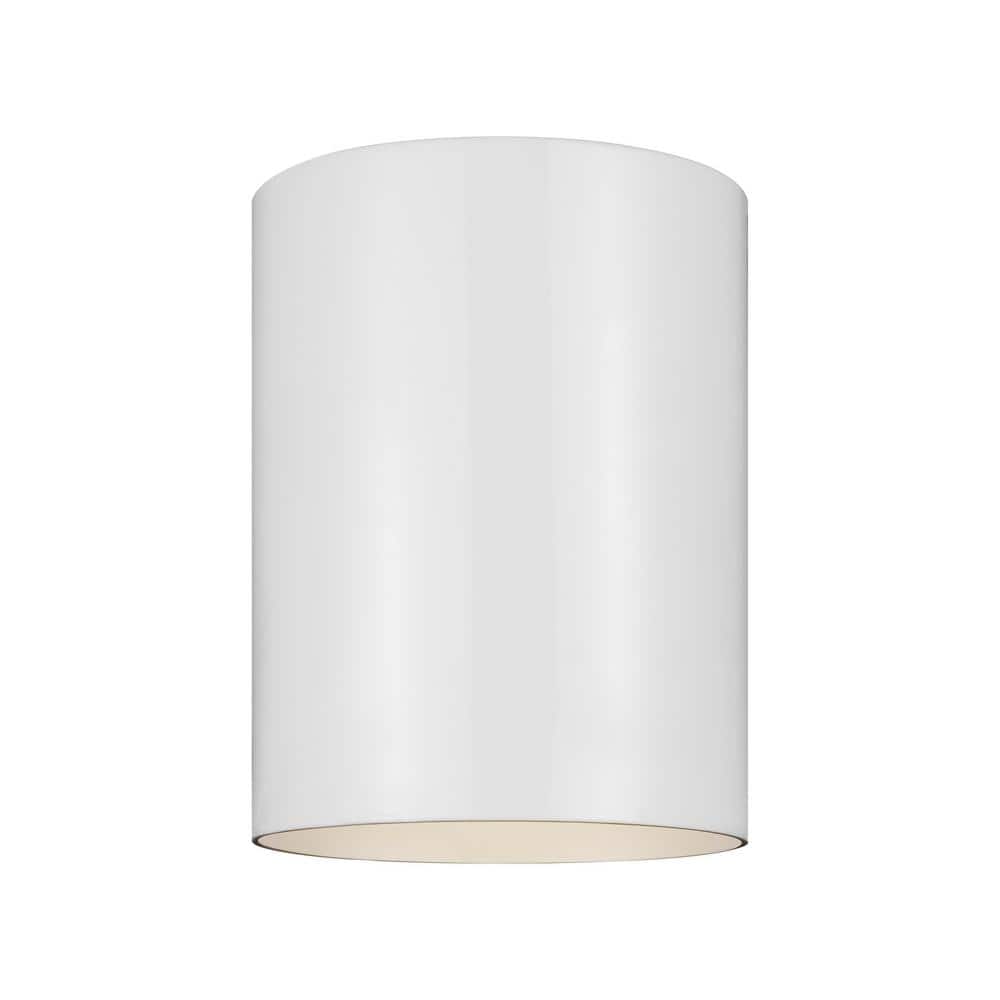 Outdoor Cylinders 6.625 in. White Integrated LED Outdoor Ceiling Flushmount price history on PriceWatchPro