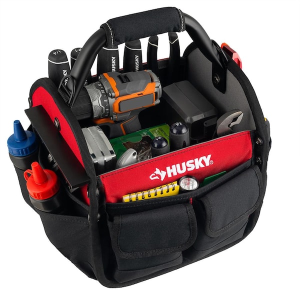 Husky 10 in. 15 Pocket Open Top Tool Bag HD70010-TH - The Home Depot