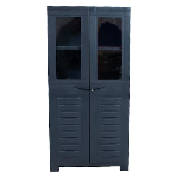 Sashu②　キャビネット Sunnydaze Window-Front 23.5 in. W x 48.75 in. H x 14 in. D Storage