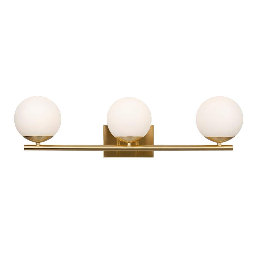 Sleek 30" Soft Gold Vanity Light with Satin Opal Glass