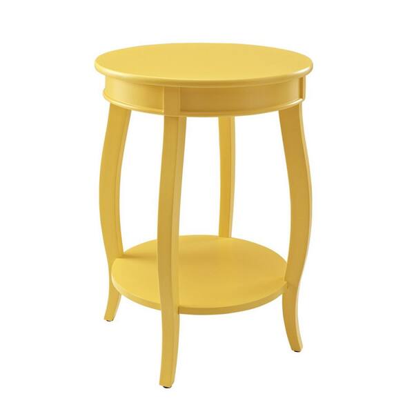 Powell Company Yellow Round Table with Shelf