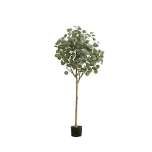 60 in. Green Artificial Eucalyptus Tree in Nursery Pot