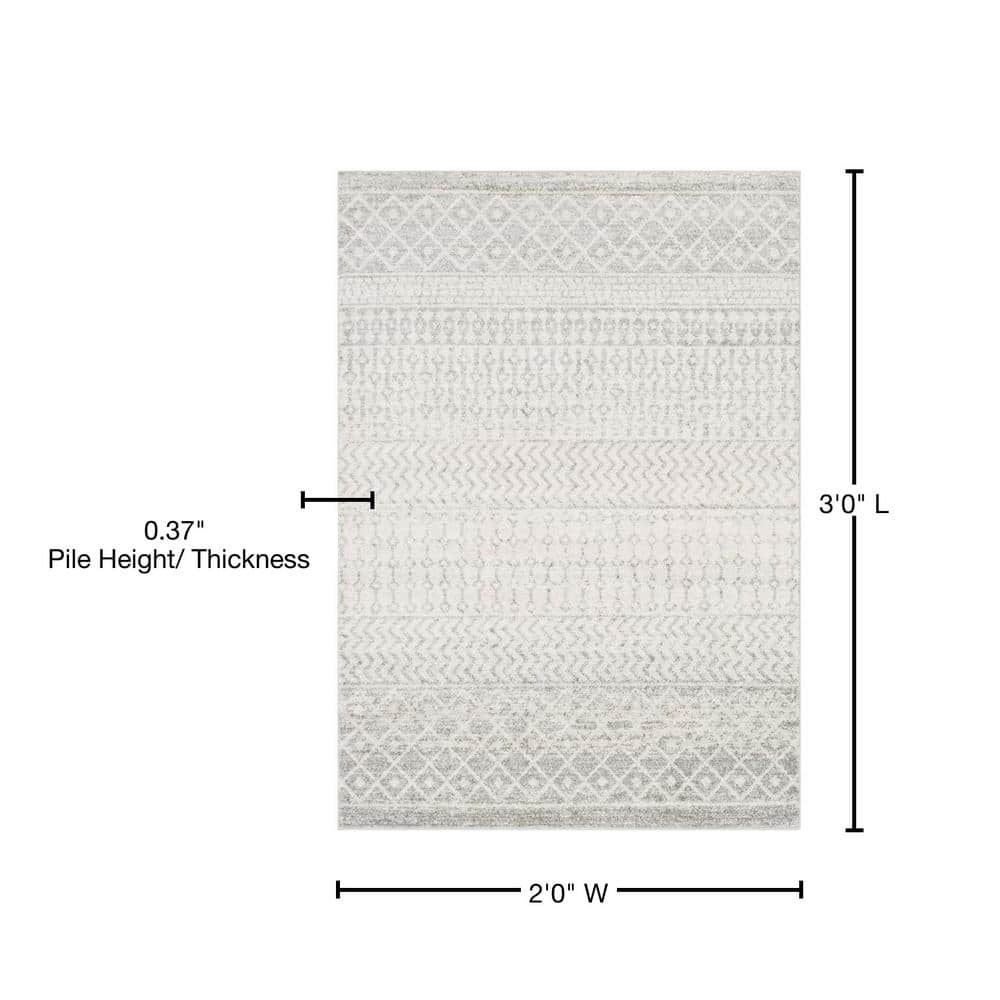 Gray Square Synthetic Easy-Care Stain-Resistant Area Rug