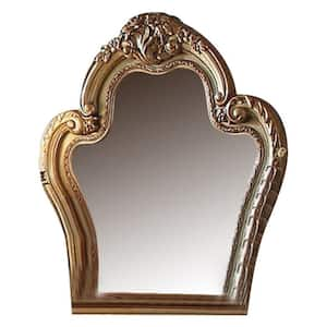 Dresden 46 in. W x 46 in. H Glam Wood Novelty Framed Gold Patina and Bone Dresser Mirror