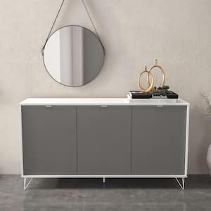 Montreal White and Gray Wood 59 in. Sideboard