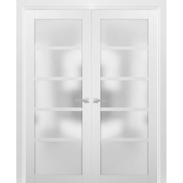 Sartodoors 56 in. x 80 in. Single Panel White Finished Pine Wood Interior Door Slab with Hardware