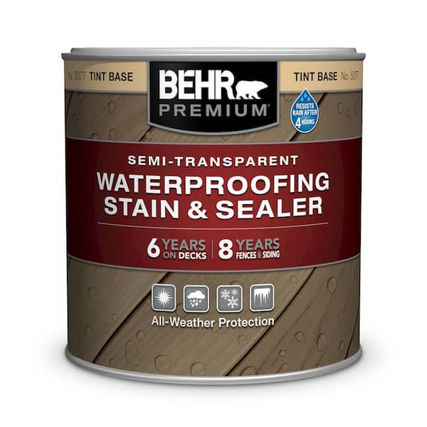 BEHR PREMIUM 8 oz. White Base Semi-Transparent Waterproofing Exterior Wood Stain and Sealer Sample