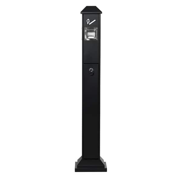 Cigarette Butt Receptacle, Weatherproof Cigarette Butt Container with 4-Disposal Openings, Freestanding Outdoor Ashtray