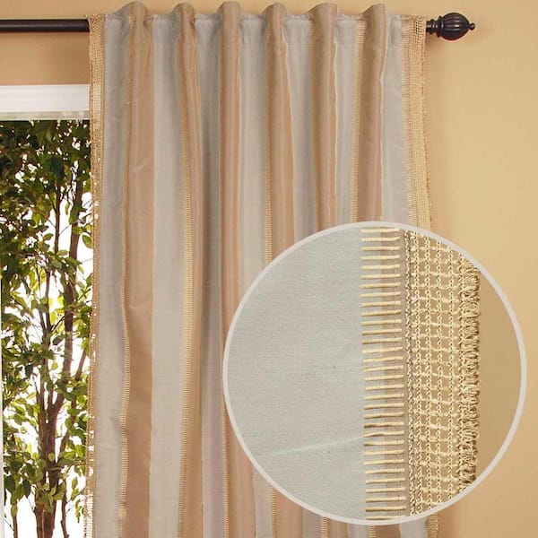 Home Decorators Collection Sheer Roshni Blue Back Tab Curtain