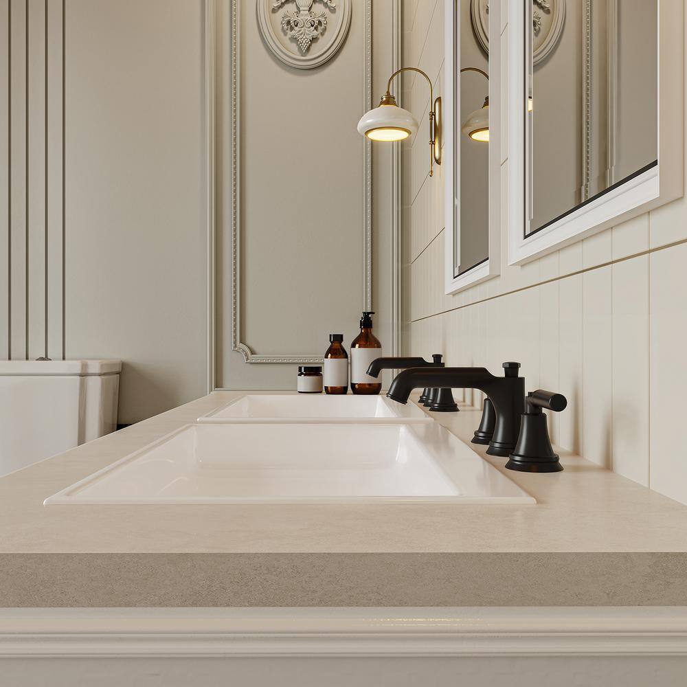 Matte Black Widespread 2-Handle Bathroom Faucet with Drain Assembly