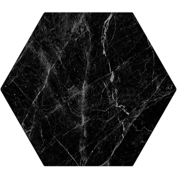 Terra Mia 8.1 in. x 9.25 in. Black Porcelain Matte Hexagon Wall and Floor Tile (27 Cases/268.11 sq. ft./Pallet)