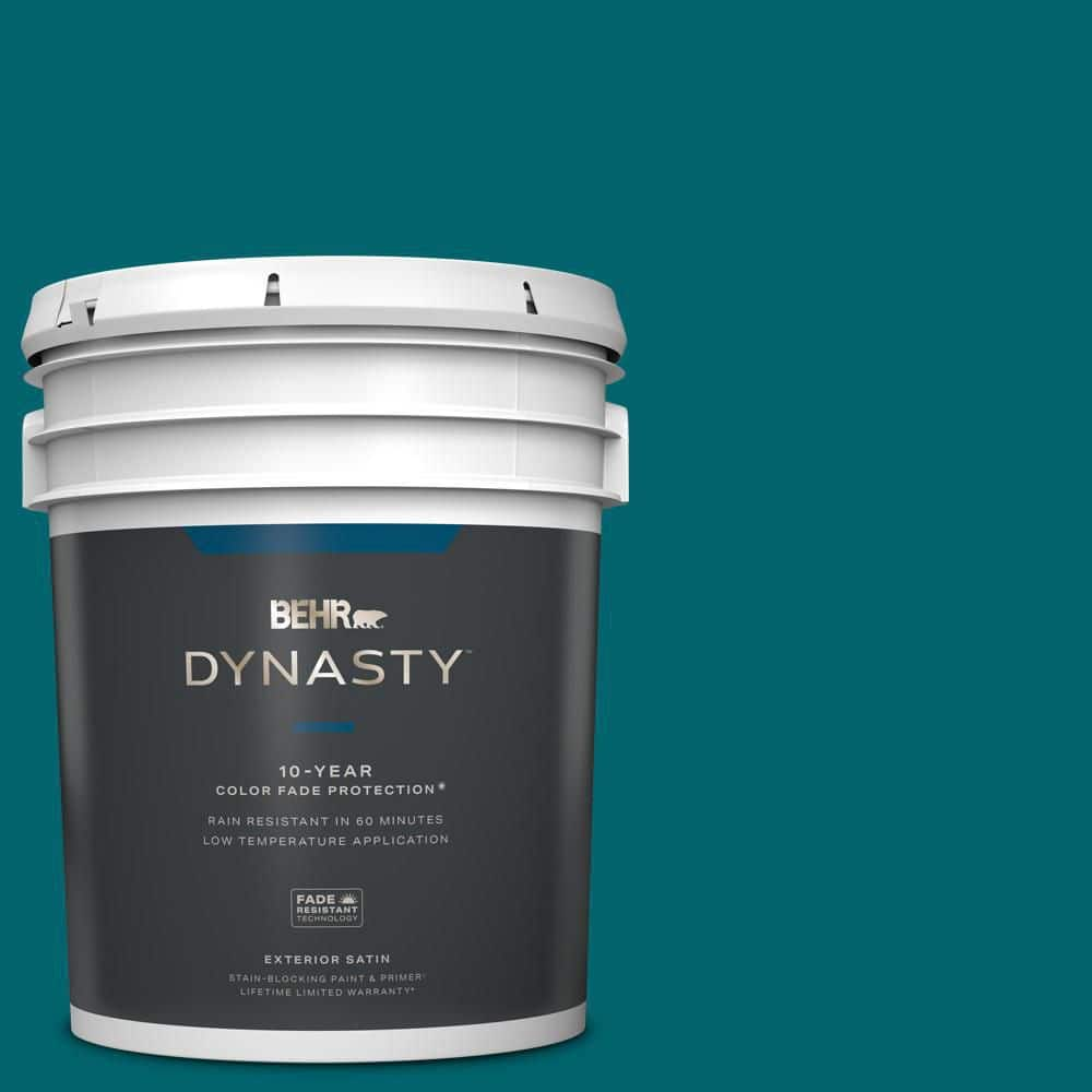 BEHR DYNASTY 5 gal. #S-H-520 Peacock Tail Satin Enamel Exterior Stain ...