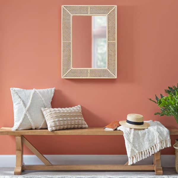 Home Decorators Collection Medium Rectangle Natural Rattan and Cane Mirror (24 in. W x 32 in. H)