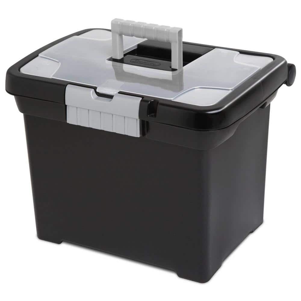 AnRui 4.2 Gallon Lockable Storage Container Bin, Portable Plastic Box With Lock Usable As Item Organizer, Art Craft Or Office File Storage (milk White) P 365763786
